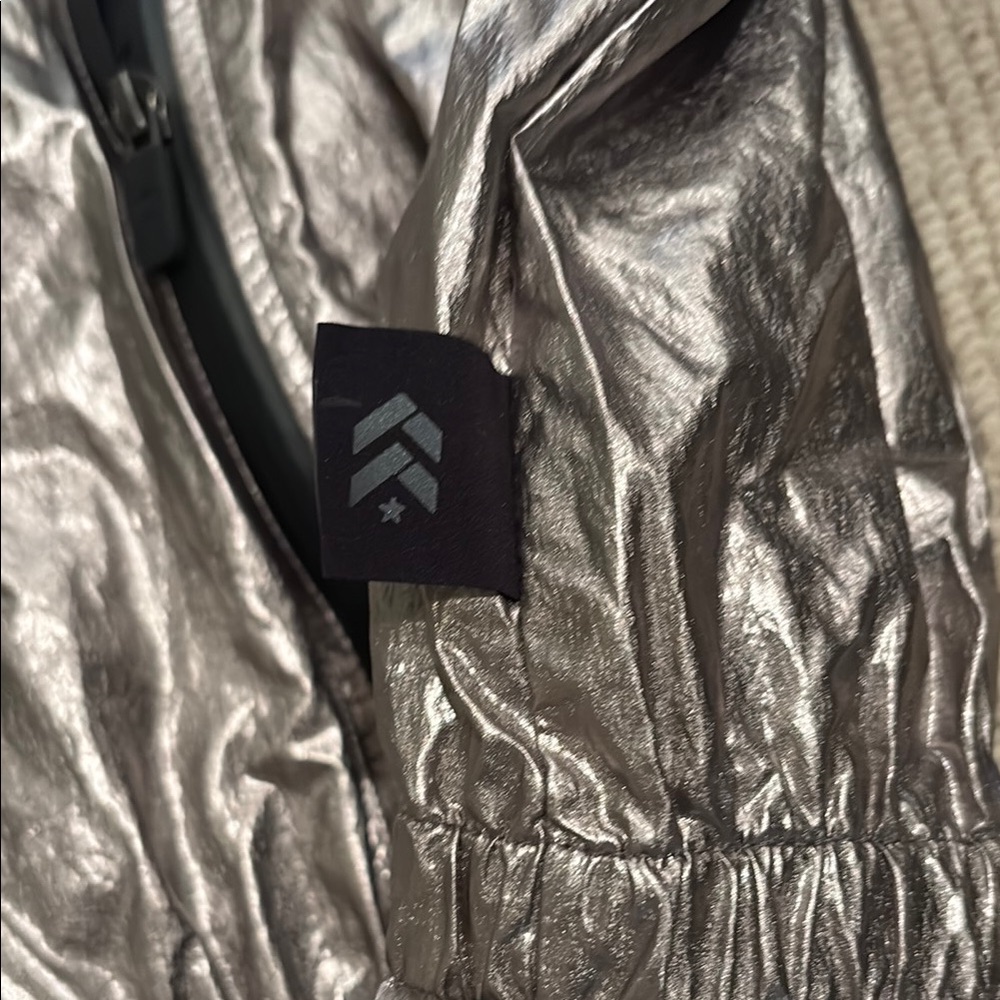 Metallic Silver Windbreaker Jacket - image 3